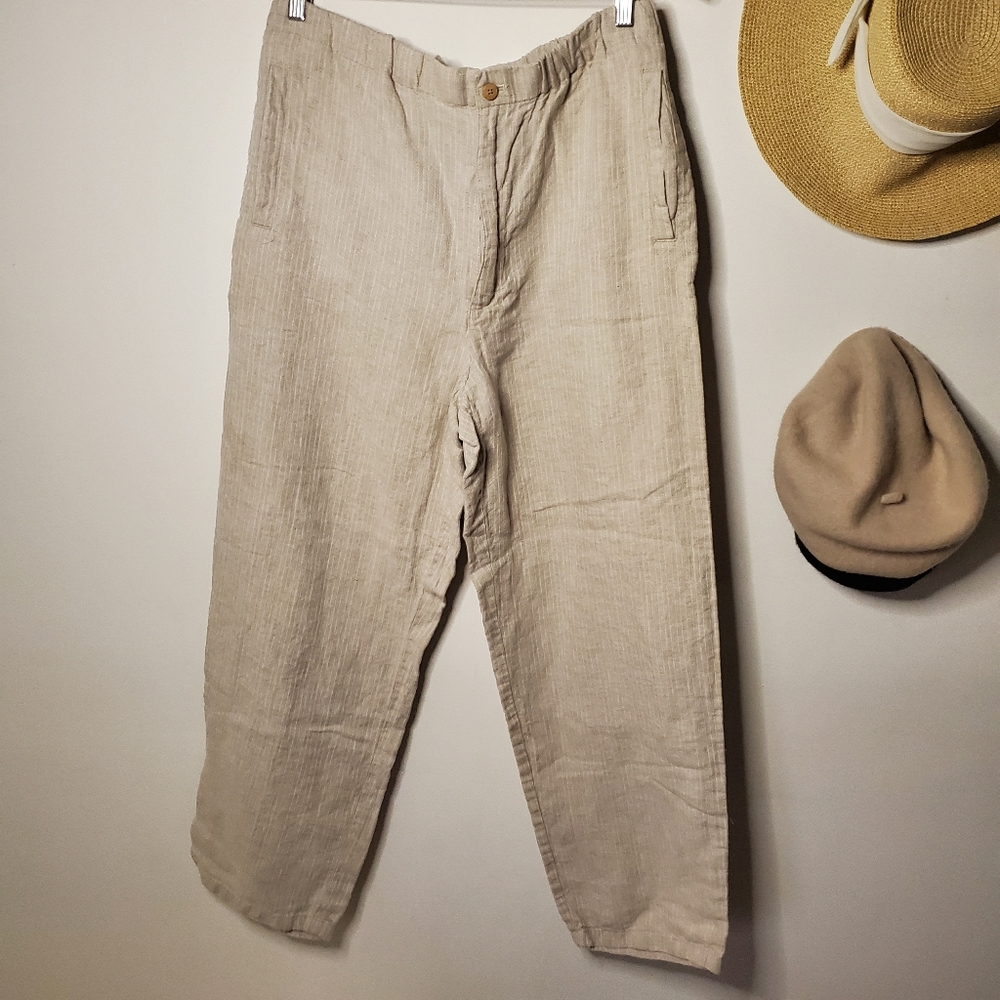 Wide leg linen pants trousers
